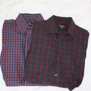 PAIR OF DRESS SHIRTS, BROOKS BROS. AND GEORGE.  SIZE: SMALL